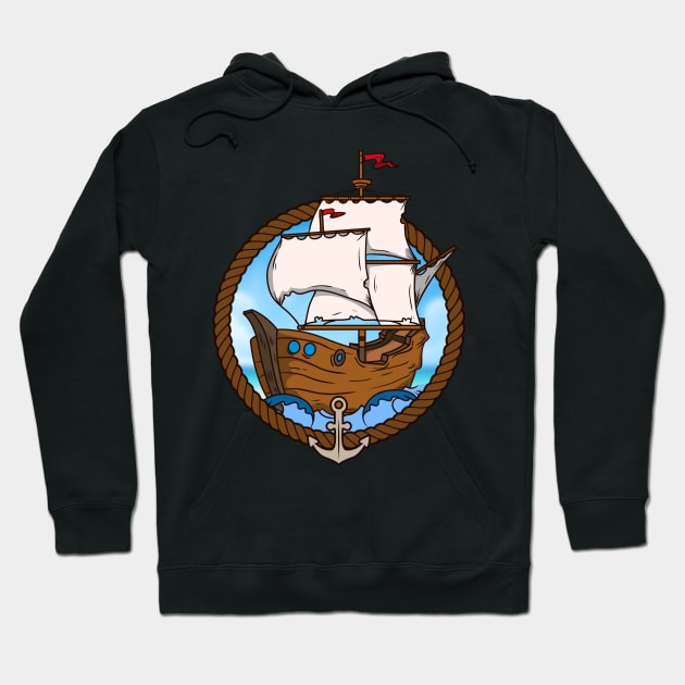 Sailing Ship Hoodie by PixelArt